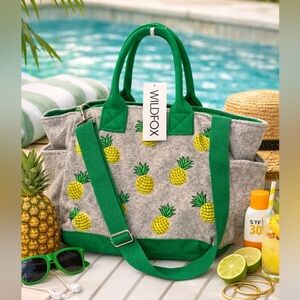 Wildfox Gray and Green Pineapple Tote Bag